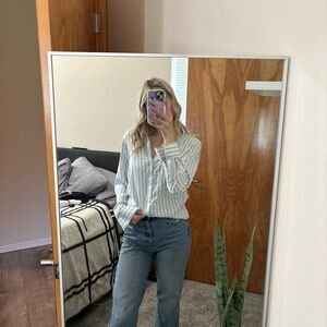 Charles Tyrwhitt Light Blue and White Striped Dress Shirt